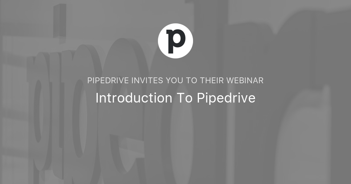 Introduction To Pipedrive | Pipedrive