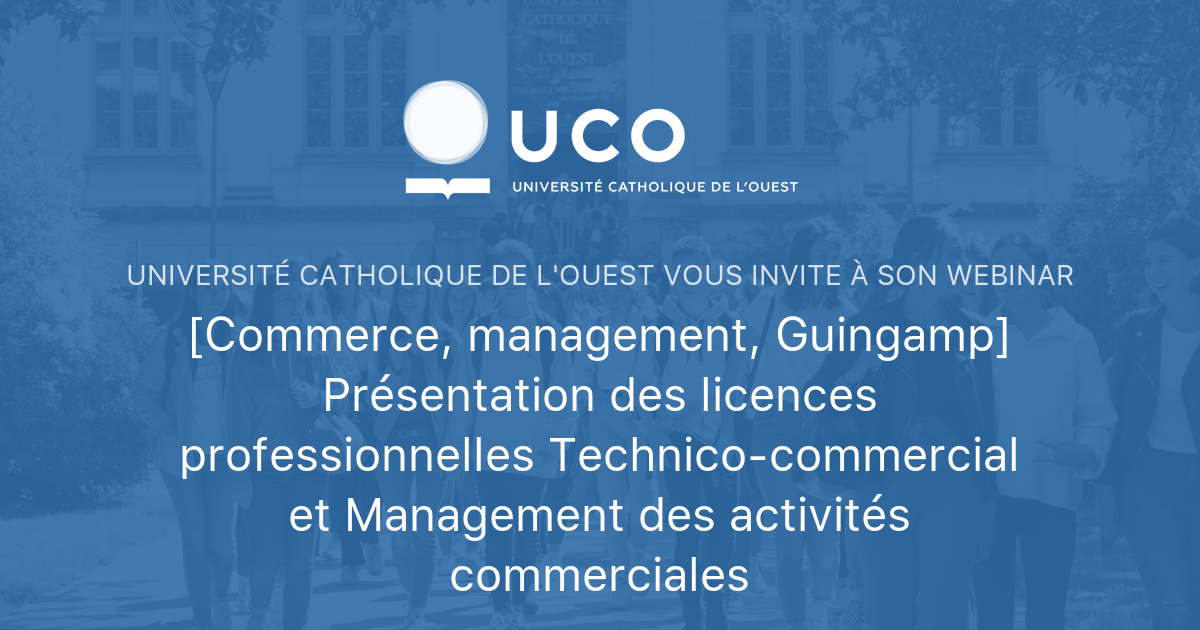 [Commerce, management, Guingamp] Présentation des licences