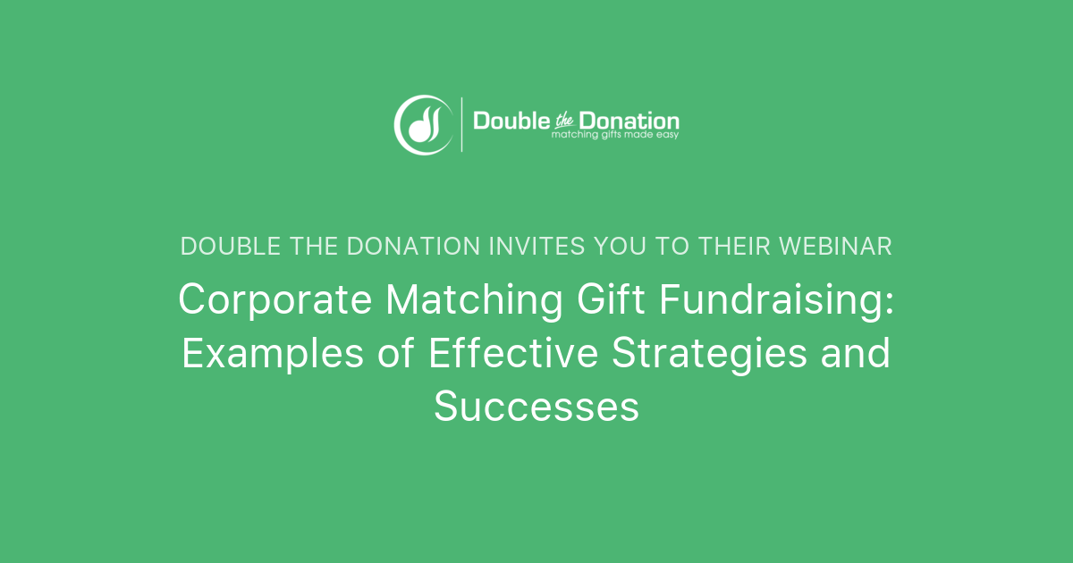 Double the Donation  Matching gifts made easy