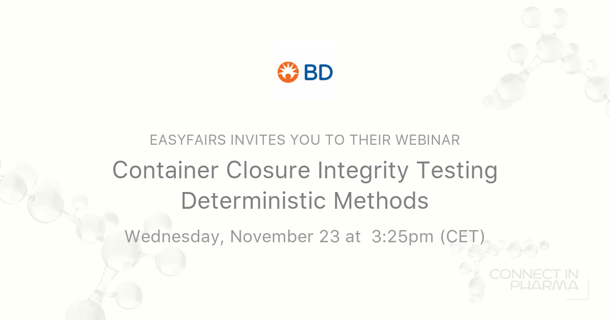 Container Closure Integrity Testing Deterministic Methods Easyfairs
