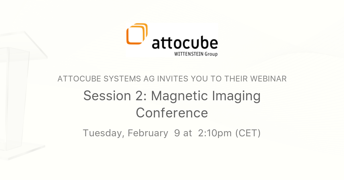 Session 2 Imaging Conference attocube systems AG
