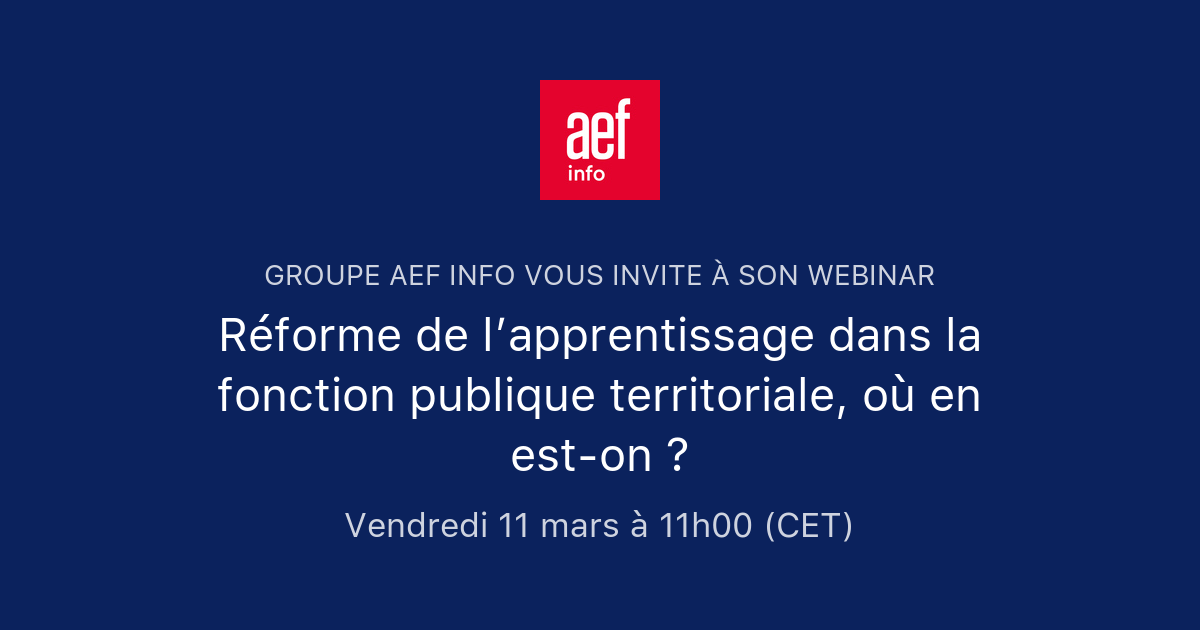 Réforme de l’apprentissage dans la fonction publique territoriale, où