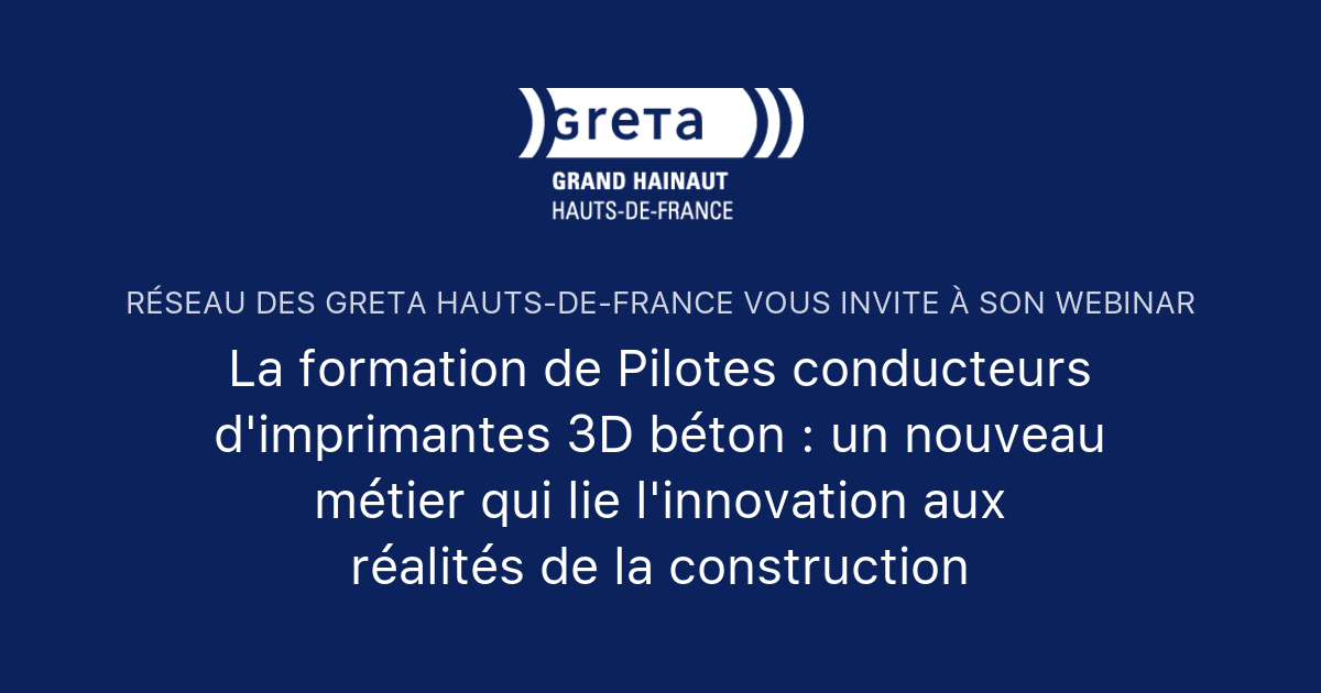 La formation de Pilotes conducteurs d'imprimantes 3D béton un nouveau