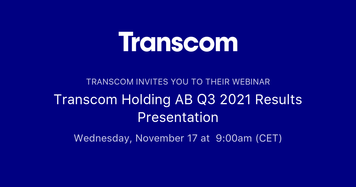 Holding AB Q3 2021 Results Presentation