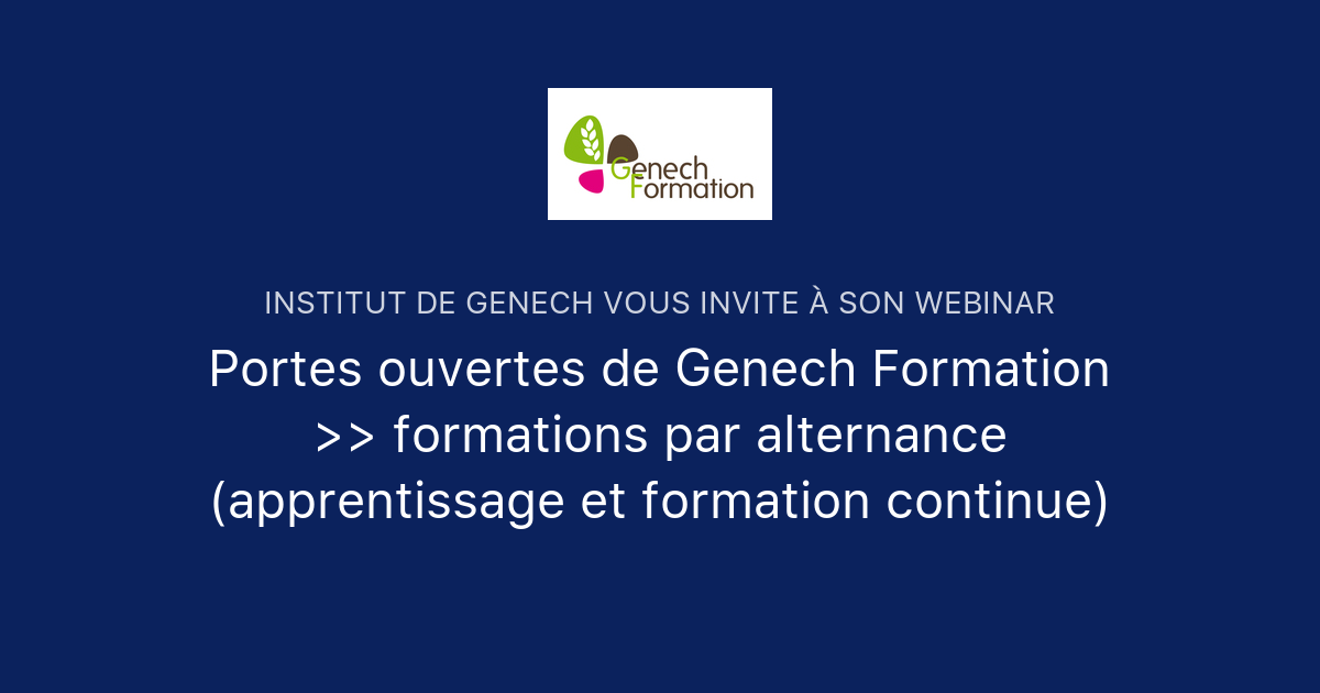 Portes Ouvertes De Genech Formation >> Formations Par Alternance ...