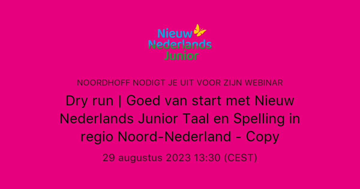 Dry run | Goed van start met Nieuw Nederlands Junior Taal en Spelling