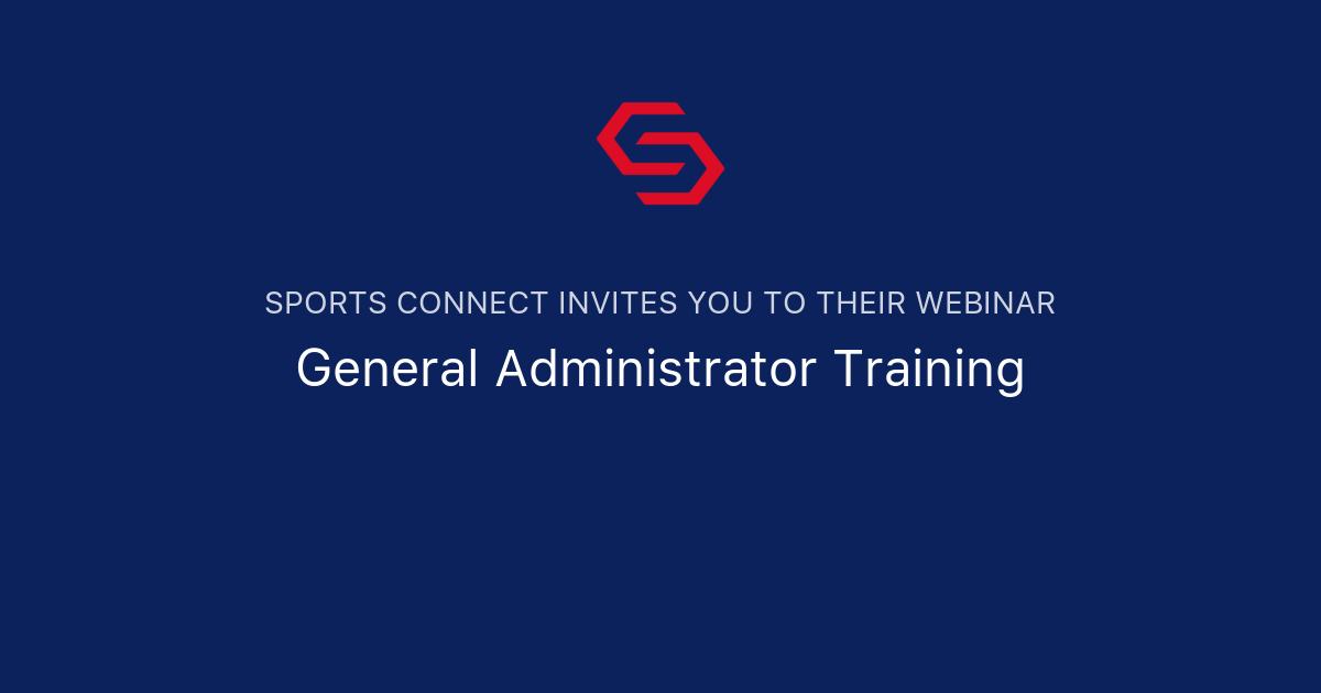 General Administrator Training | Sports Connect