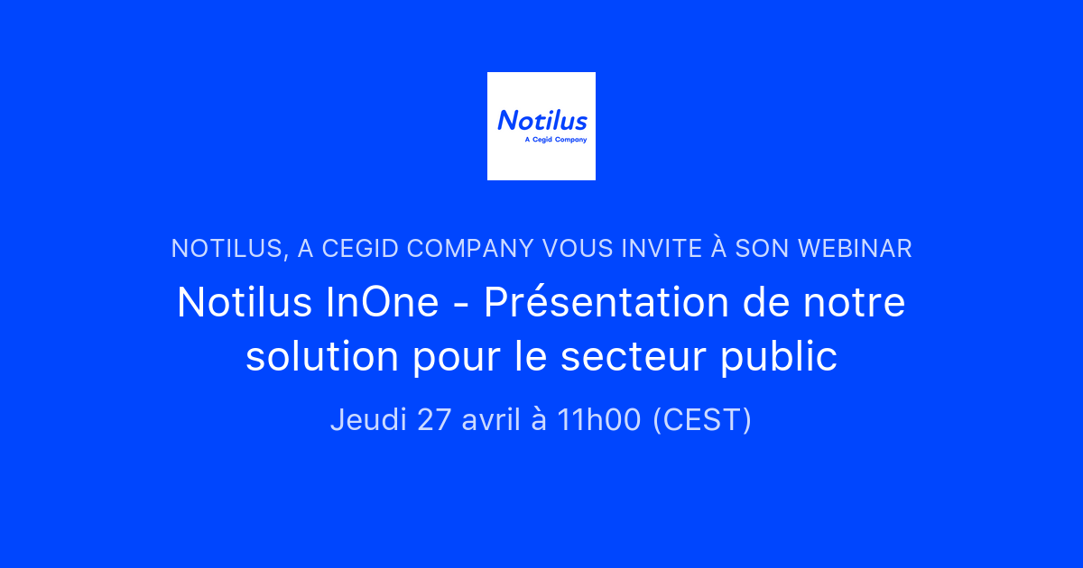 Notilus InOne - Présentation De Notre Solution Pour Le Secteur Public ...