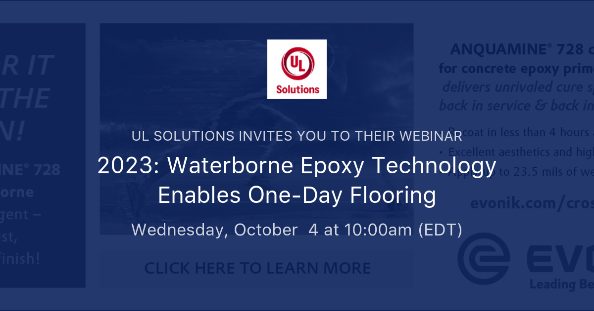 2023 Waterborne Epoxy Technology Enables OneDay Flooring UL Solutions