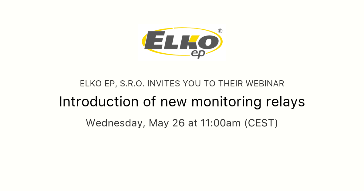 Introduction of new monitoring relays ELKO EP, s.r.o.
