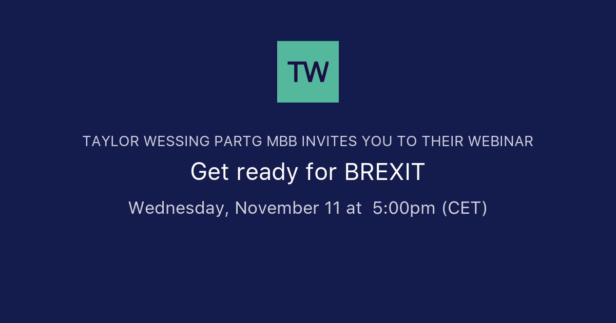 Get Ready For Brexit Taylor Wessing Partg Mbb 