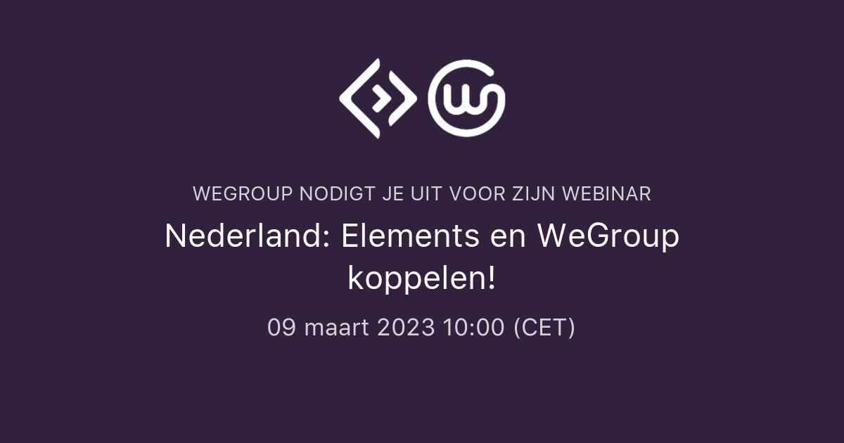 Nederland: Elements En WeGroup Koppelen! | WeGroup