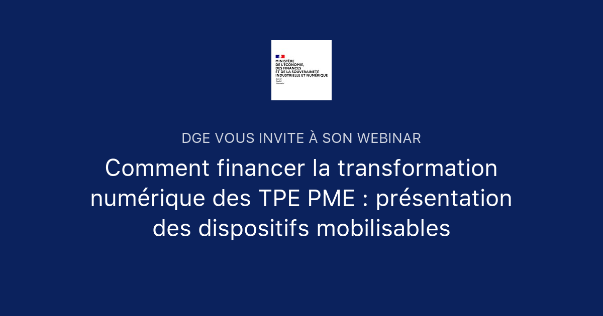 Comment Financer La Transformation Numérique Des TPE PME : Présentation ...