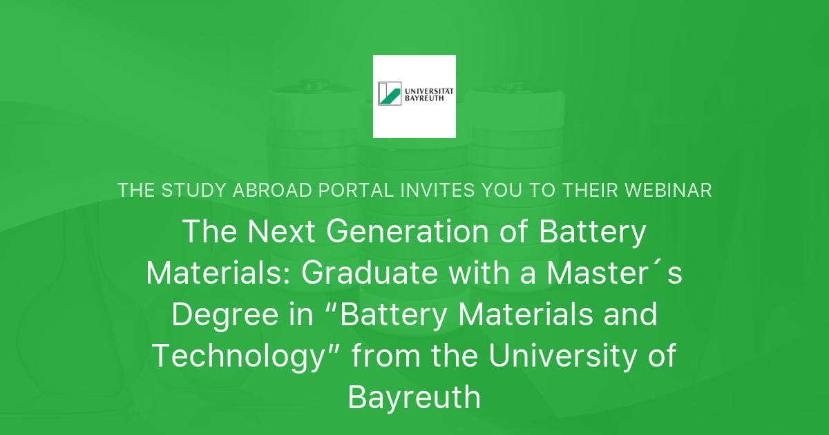 The Next Generation of Battery Materials: Graduate with a Master´s ...